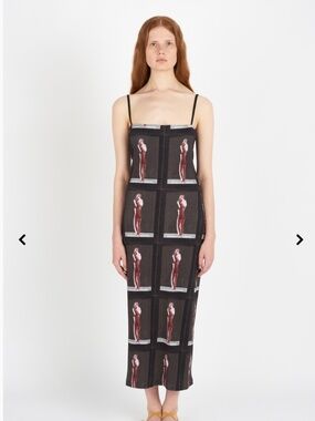 ELLISS LADY IN RED RIB ANKLE DRESS